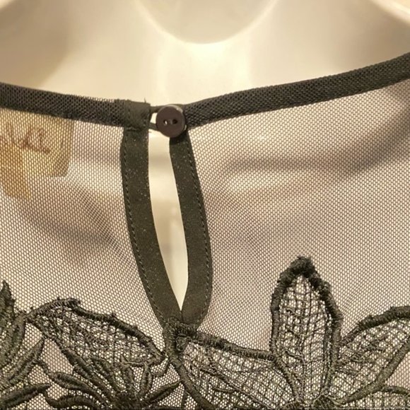 Anthropologie Deletta Garden Guise lace Floral Asymmetrical Blouse Medium - Picture 7 of 12